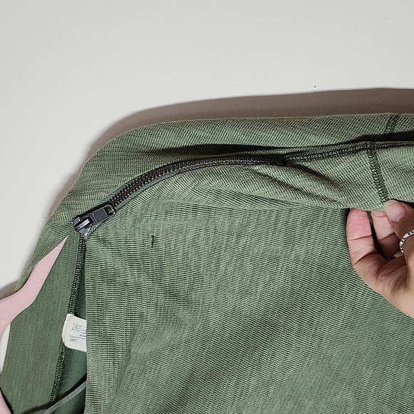 We The Free Nikala Top Olive Green Zipper Detail Shoulder Bateau Neckline Small - Picture 5 of 9